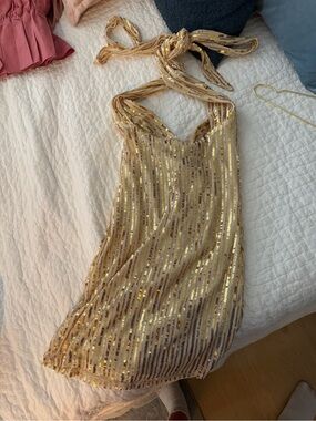 Lucy in the Sky Gold Sequin Mini Dress